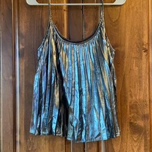NWT Banana Republic Steel Gray pleated tank - M